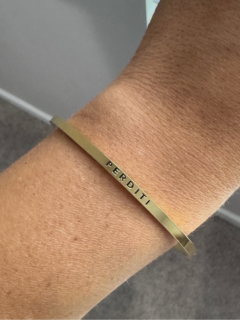 Gold-Tone Engraved Cuff Bracelet